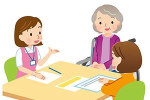 相談している様子のイラスト