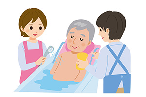 入浴のサポートのイラスト