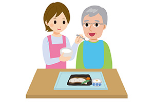 食事のサポートのイラスト