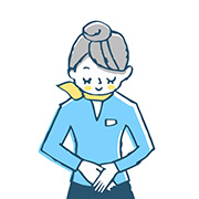 お辞儀する女性のイラスト